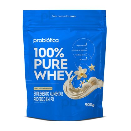 100% Pure Whey Refil Probiótica Baunilha - 900g