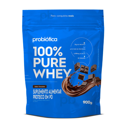 100% Pure Whey Refil Probiótica Chocolate - 900g