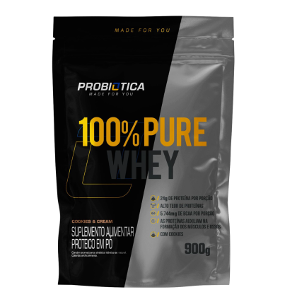 100% Pure Whey Refil Probiótica Cookies & Cream - 900g