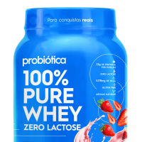 100% Pure Whey Zero Lactose Probiótica Morango - 900g 100% Pure Whey Zero Lactose Probiótica Morango - 900g