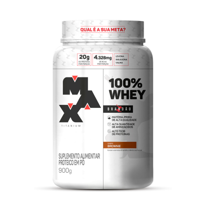 100% Whey Rafael Brandão Max Titanium Brownie - 900g 100% Whey Rafael Brandão Max Titanium Brownie - 900g