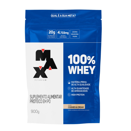 100% Whey Refil Max Titanium Cookies e Cream - 900g