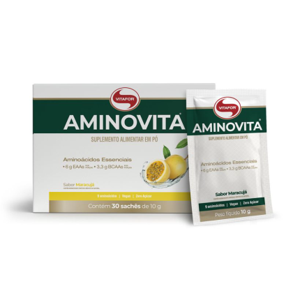 Aminovita Maracujá Vitafor - 30 sachês 10g Aminovita Maracujá Vitafor - 30 sachês 10g