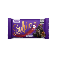 Barra de Cobertura Sabor Chocolate Proteico Meio Amargo Zero açúcar Soulpro Vitao - 250g