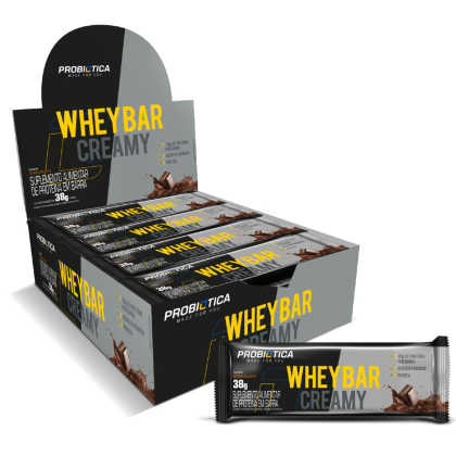Barra De Proteína Whey Bar Creamy Probiótica Chocolate - 12 unidades de 38g