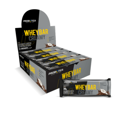 Barra De Proteína Whey Bar Creamy Probiótica Coco - 12 unidades de 38g