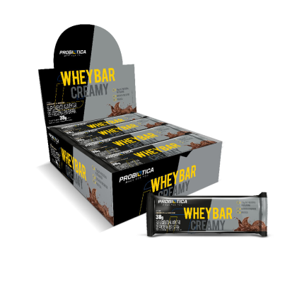 Barra De Proteína Whey Bar Creamy Probiótica Cookies & Cream - 12 unidades de 38g Barra De Proteína Whey Bar Creamy Probiótica Cookies & Cream - 12 unidades de 38g