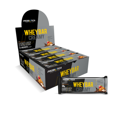 Barra De Proteína Whey Bar Creamy Probiótica Torta de Maçã - 12 unidades de 38g