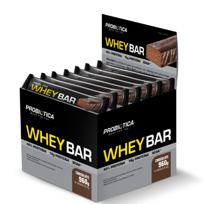 Barra De Proteína Whey Bar Probiótica Chocolate - 24 unidades de 40g Barra De Proteína Whey Bar Probiótica Chocolate - 24 unidades de 40g