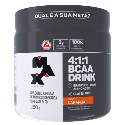 BCAA Drink 4:1:1 Max Titanium Laranja - 280g BCAA Drink 4:1:1 Max Titanium Laranja - 280g