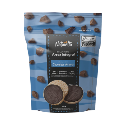 Biscoito Arroz Zero açúcar Naturatta Chocolate Vitao - 60g Biscoito Arroz Zero açúcar Naturatta Chocolate Vitao - 60g