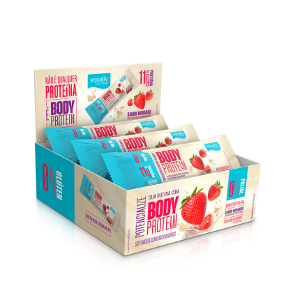Body Protein Barra Morango Equaliv - 9 unidades