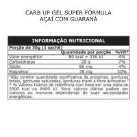 Carb Up Gel Super Fórmula Probiótica Açaí Com Guaraná - 10 sachês de 30g cada