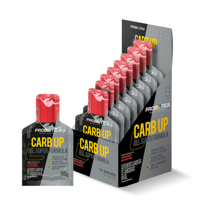 Carb Up Gel Super Fórmula Probiótica Morango Silvestre - 10 sachês de 30g cada