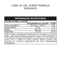 Carb Up Gel Super Fórmula Probiótica Morango Silvestre - 10 sachês de 30g cada