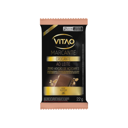 Chocolate Ao Leite com Cereais Zero açúcar Marcante Vitao - 22g Chocolate Ao Leite com Cereais Zero açúcar Marcante Vitao - 22g