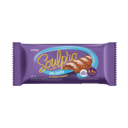 Chocolate Proteico ao Leite Zero açúcar Soulpro Vitao - 40g Chocolate Proteico ao Leite Zero açúcar Soulpro Vitao - 40g