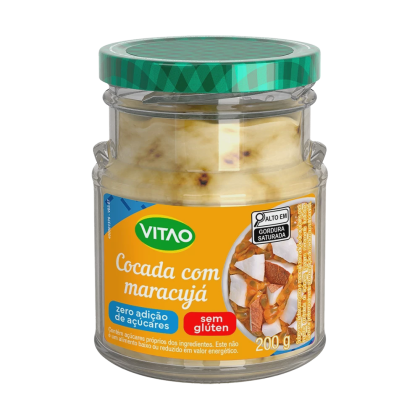 Cocada ao Leite Maracujá Zero açúcar Vitao - 200g