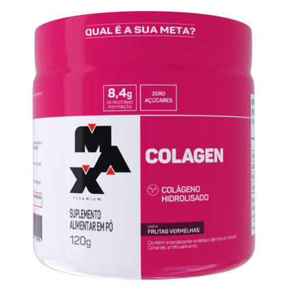 Colágeno Hidrolisado Max Titanium Frutas Vermelhas - 120g