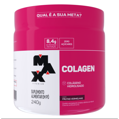 Colágeno Hidrolisado Max Titanium Frutas Vermelhas - 240g Colágeno Hidrolisado Max Titanium Frutas Vermelhas - 240g