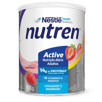 Complemento Alimentar Nutren Active Morango Nestlé - 400g Complemento Alimentar Nutren Active Morango Nestlé - 400g