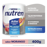 Complemento Alimentar Nutren Active Morango Nestlé - 400g Complemento Alimentar Nutren Active Morango Nestlé - 400g