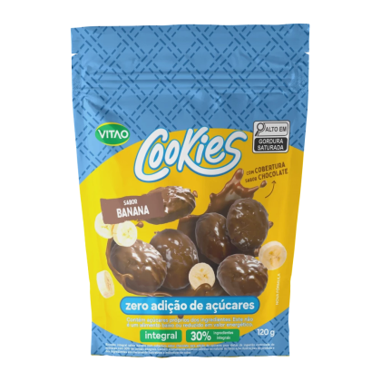 Cookies Banana Coberto Zero Açúcar Vitao - 120g