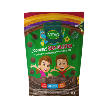 Cookies sem Glúten Coberto Kids Chocolate Vitao - 80g