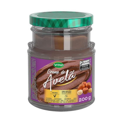Creme de Avelã Vegano Zero Açúcar Vitao - 200g