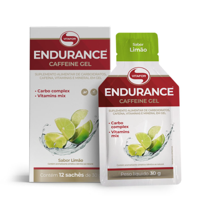 Endurance Caffeine Gel Limão Vitafor - 12 sachês 30g Endurance Caffeine Gel Limão Vitafor - 12 sachês 30g