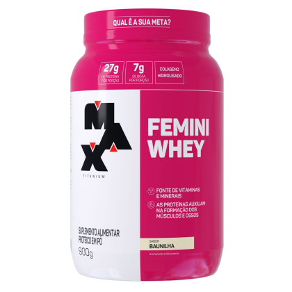 Femini Whey Max Titanium Baunilha - 900g Femini Whey Max Titanium Baunilha - 900g