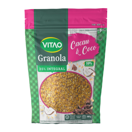 Granola Cacau e Coco Integral Vitao - 800g Granola Cacau e Coco Integral Vitao - 800g