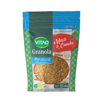 Granola Maçã e Canela Integral Zero Açúcar Vitao - 250g