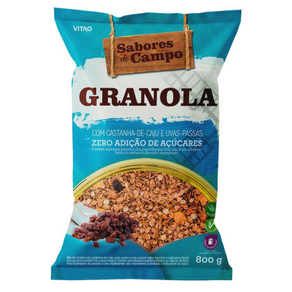 Granola Tradicional Integral Zero açúcar Sabores do Campo Vitao - 800g Granola Tradicional Integral Zero açúcar Sabores do Campo Vitao - 800g