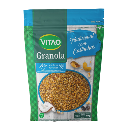 Granola Tradicional Integral Zero Açúcar Vitao - 800g Granola Tradicional Integral Zero Açúcar Vitao - 800g