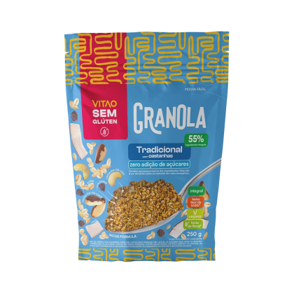 Granola Tradicional sem Glúten Zero açúcar sem Glúten Vitao - 250g Granola Tradicional sem Glúten Zero açúcar sem Glúten Vitao - 250g