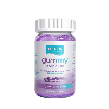 Gummy Cabelos e Unhas Equaliv - 60 unidades