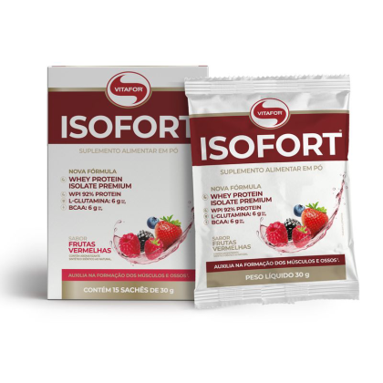 Isofort Frutas Vermelhas Vitafor - 15 sachês 30g