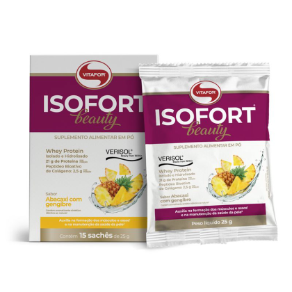 Isofort Beauty Abacaxi c/ Gengibre Vitafor - 15 sachês 25g