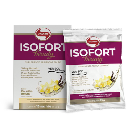 Isofort Beauty Baunilha Vitafor - 15 sachês 25g Isofort Beauty Baunilha Vitafor - 15 sachês 25g