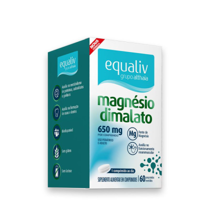 Magnésio Dimalato Equaliv - 60 comprimidos Magnésio Dimalato Equaliv - 60 comprimidos