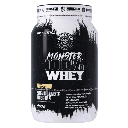 Monster 100% Whey Probiótica Cookies - 900g Monster 100% Whey Probiótica Cookies - 900g