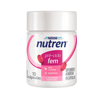 Nutren Pré Ciclo Suplemento Alimentar Feminino TPM Nestlé - 10 cápsulas Nutren Pré Ciclo Suplemento Alimentar Feminino TPM Nestlé - 10 cápsulas