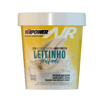 Pasta de Amendoim com Whey Protein Leitinho Trufado Vitapower - 600g Pasta de Amendoim com Whey Protein Leitinho Trufado Vitapower - 600g