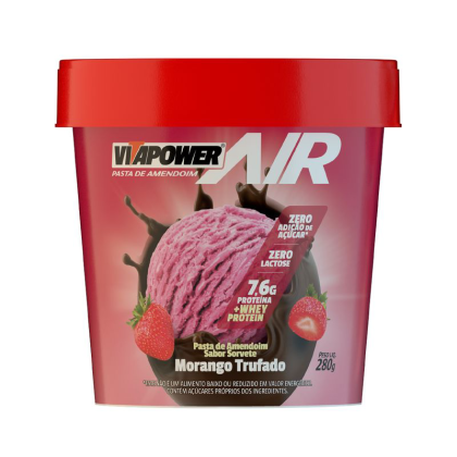 Pasta de Amendoim com Whey Protein Trufado Morango Vitapower - 280g