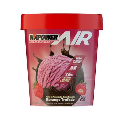 Pasta de Amendoim com Whey Protein Trufado Morango Vitapower - 600g