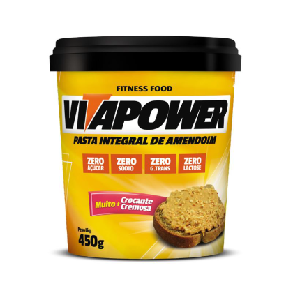 Pasta de Amendoim Integral Crocante Vitapower - 450g