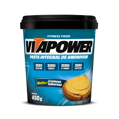 Pasta de Amendoim Integral Tradicional Vitapower - 450g Pasta de Amendoim Integral Tradicional Vitapower - 450g