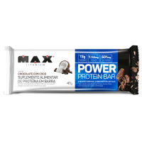 Power Protein Bar Max Titanium Chocolate com Coco - 12 unidades de 41g cada
