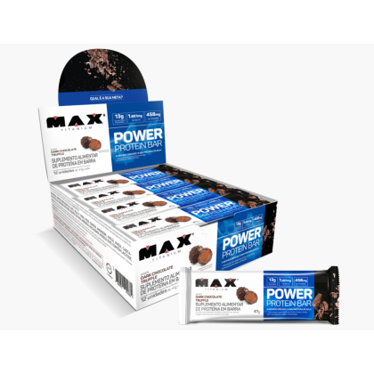 Power Protein Bar Max Titanium Dark Chocolate - 12 unidades de 41g cada Power Protein Bar Max Titanium Dark Chocolate - 12 unidades de 41g cada